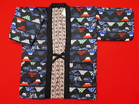 アンティーク和柄!綿入れ袢纏 富士山